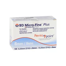 BD MICRO-FINE+ 8 pen needles 0.25x8 mm, 100 pcs