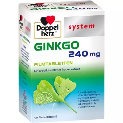 DOPPELHERZ Ginkgo 240 mg system film -coated tablets, 120 pcs