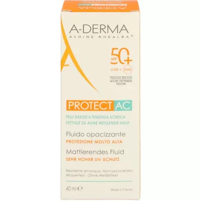 A-DERMA PROTECT AC SPF 50+ Mattifying Fluid, 40ml