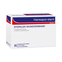 HANSAPOR sterile wound dressing 8x10 cm, 25 pcs