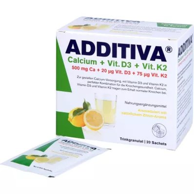 ADDITIVA Calcium+D3+K2 Granules, 20 pcs