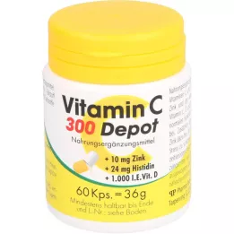 VITAMIN C 300 Depot+Zink+Histydyna+D kapsułki, 60 szt