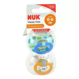NUK Pacifier Happy Kids Latex 0-6 months, 2 pcs