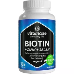 BIOTIN 10 mg high dose+zinc+selenium tablets, 365 pcs