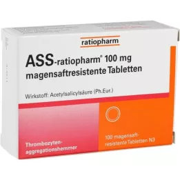 ASS-ratiopharm 100 mg gastrisk juice.BLETS, 100 stk