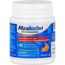 MAALOXAN 25 mEq chewable tablets, 40 pcs