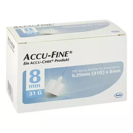 ACCU FINE sterile needles for insulin pens 8 mm 31 G, 100 pcs