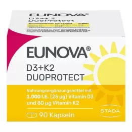 EUNOVA DuoProtect D3+K2 1000 IU/80 μg capsules, 90 pcs