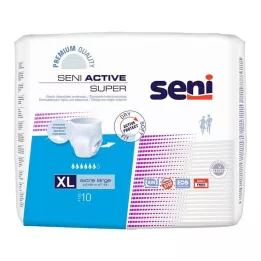 SENI Active Super Incontinence Briefs Disposable XL, 10 pcs