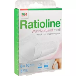 RATIOLINE Wound Association 10x8 cm sterile, 5 pcs