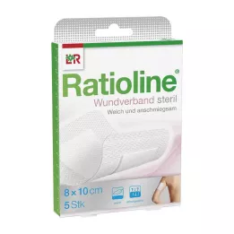 RATIOLINE Wound dressing 10x8 cm sterile, 5 pcs