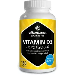VITAMIN D3 20,000 IU Depot high-dose tablets, 180 pcs