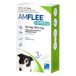 AMFLEE combo 134/120.6mg solution for application for dogs 10-20kg, 3 pcs