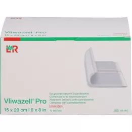 VLIWAZELL Pro superabsorb.Kompr.sterile 15x20 cm, 10 pcs