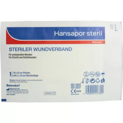 HANSAPOR Steril wound association 10x15 cm, 1 pcs