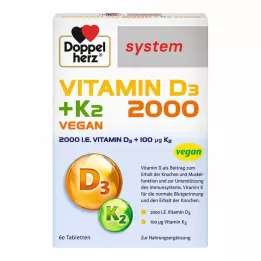 DOPPELHERZ Vitamin D3 2000+K2 system tablets, 60 pcs