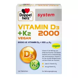 DOPPELHERZ Vitamin D3 2000+K2 system tablets, 120 pcs