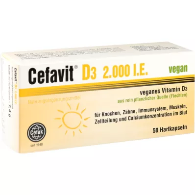 CEFAVIT D3 2,000 IU vegan hard capsules, 50 pcs