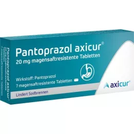PANTOPRAZOL Axicur 20 mg gastrointestinal tablets, 7 pcs
