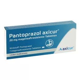 PANTOPRAZOL axicur 20 mg gastro-resistant tablets, 7 pcs