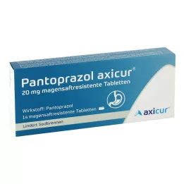 PANTOPRAZOL axicur 20 mg gastro-resistant tablets, 14 pcs