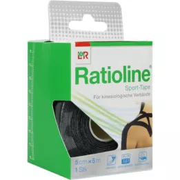 RATIOLINE Sports tape 5 cmx5 m black, 1 pcs