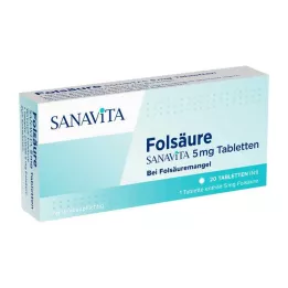 FOLSÄURE SANAVITA 5 mg tablets, 20 pcs