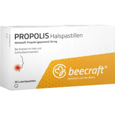 BEECRAFT Propolis Halspastilles, 30 pcs