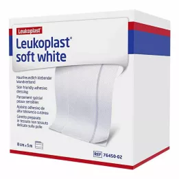 LEUKOPLAST Soft White Pflasters 8 CMX5 M Rolle, 1 pcs