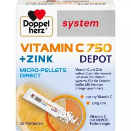 DOPPELHERZ Vitamin C 750 depot system pellets, 20 pcs