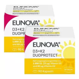 EUNOVA DuoProtect D3+K2 1,000 IU/80 μg capsule combination, 2X90 pcs