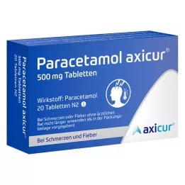 PARACETAMOL axicur 500 mg tablets, 20 pcs