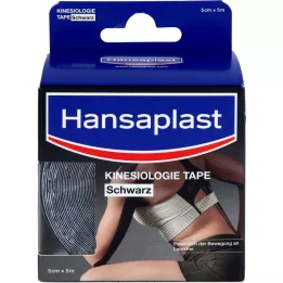 HANSAPLAST Sport Kinesiology Tape 5 cmx5 m black, 1 piece