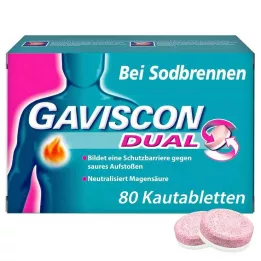 GAVISCON Dual 250mg/106.5mg/187.5mg chewable tablets, 80 pcs