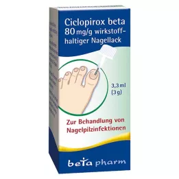 CICLOPIROX beta 80 mg/g active ingredient nail polish, 3.3 ml