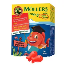 MÖLLERS Omega-3 Jelly Fish Strawberry Chewable Tablets, 36 pcs