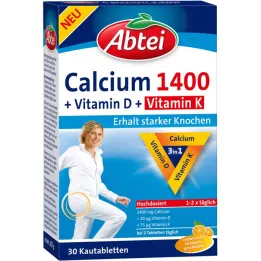 ABTEI Calcium 1400+vitamin D3+K chewable tablets, 30 pcs