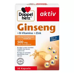 DOPPELHERZ Ginseng 250+B-vitamine+zinc capsules, 30 pcs
