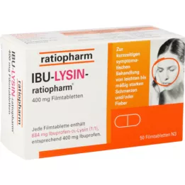 IBU-LYSINEratiopharm 400 mg filmdrasjerte tabletter, 50 stk