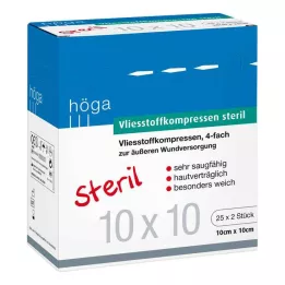 VLIESSTOFF-KOMPRESSEN sterile 10x10 cm quadruple, 25X2 pcs