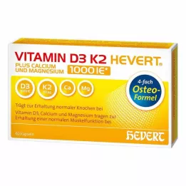 VITAMIN D3 K2 Hevert plus Ca Mg 1000 IE/2 capsules, 60 pcs