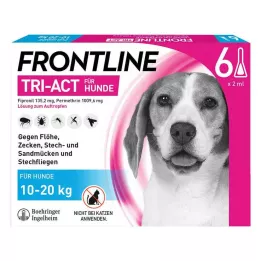 FRONTLINE Tri-Act-liuos tiputteluun koirille 10-20kg, 6 kpl