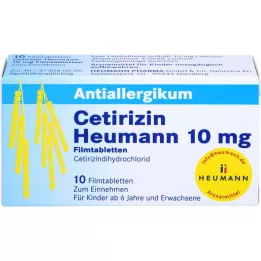 CETIRIZIN compresse con rivestimento heumann da 10 mg film, 10 pz