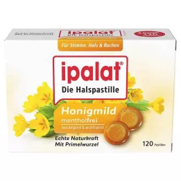 IPALAT Throat pastilles, mild honey without menthol, sugar-free, 120 pcs