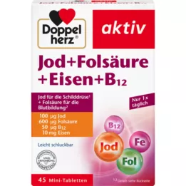 DOPPELHERZ iodine+folic acid+iron+B12 tablets, 45 pcs