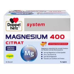 DOPPELHERZ Magnesium 400 Citrate system granules, 60 pieces
