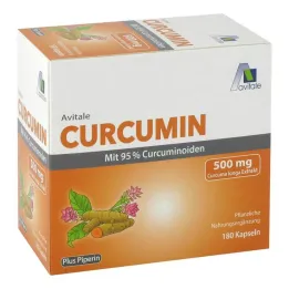 Curcumin 500 mg 95% Curcuminoids + Piperine Capsules, 180 count