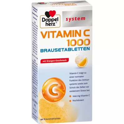 DOPPELHERZ Vitamin C 1000 system effervescent tablets, 40 pcs