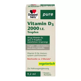 DOPPELHERZ Vitamin D3 2000 IU pure drops, 9.2 ml