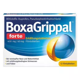 BOXAGRIPPAL forte cold tablets. 400 mg/60 mg FTA, 12 pcs